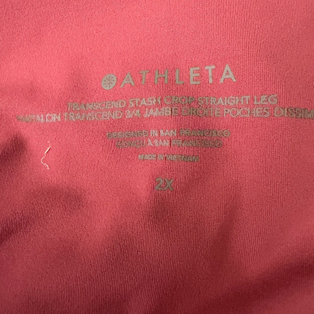 Athleta Transcend Stash Crop Straight Leg Pants Rosewood Pink 2X - Picture 6 of 9